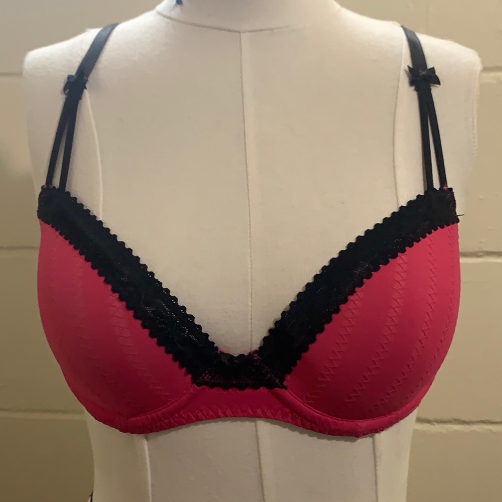 HOT pink betsey johnson bra